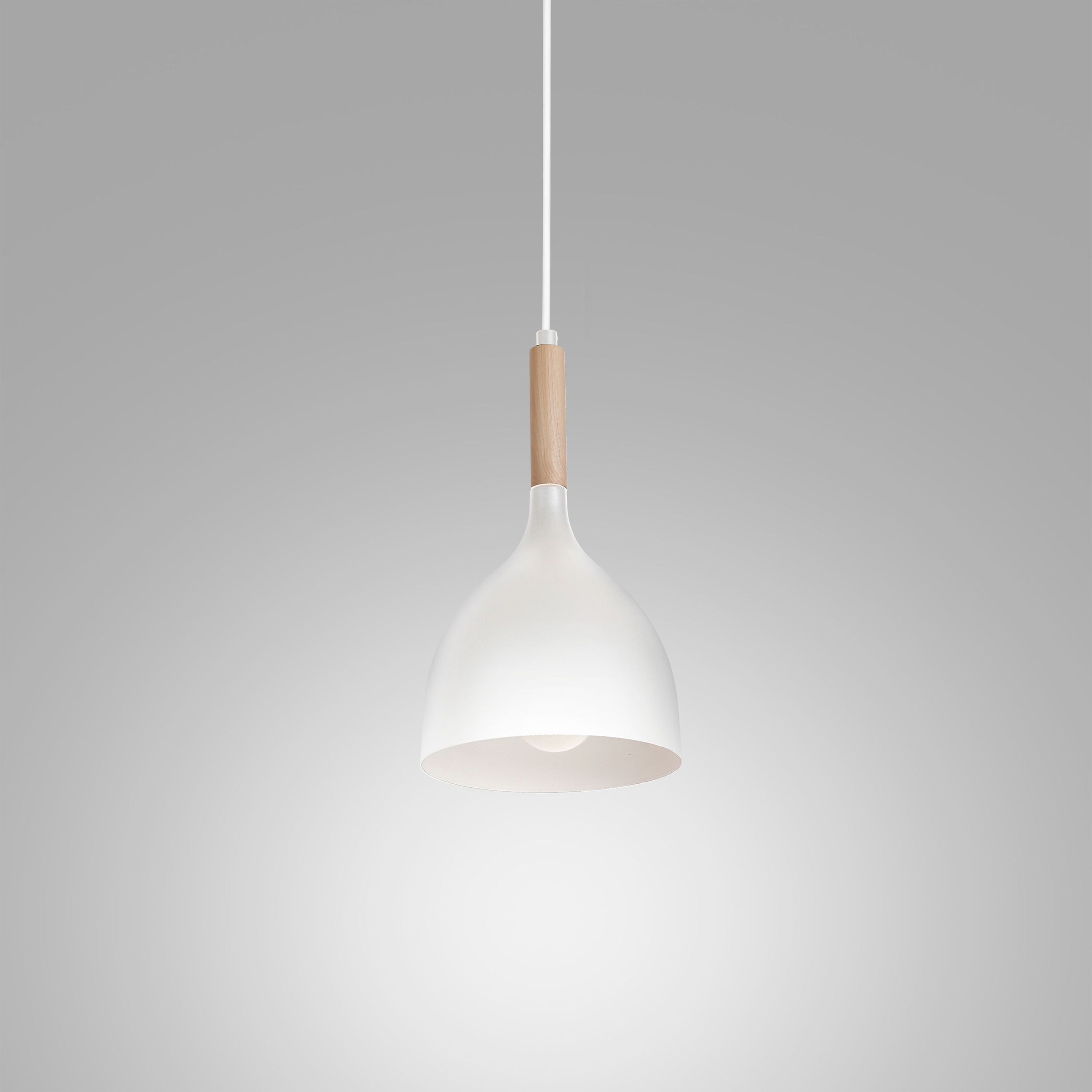 Luminex Noak Wood lampa wisząca 1x60W biały/drewno 1194