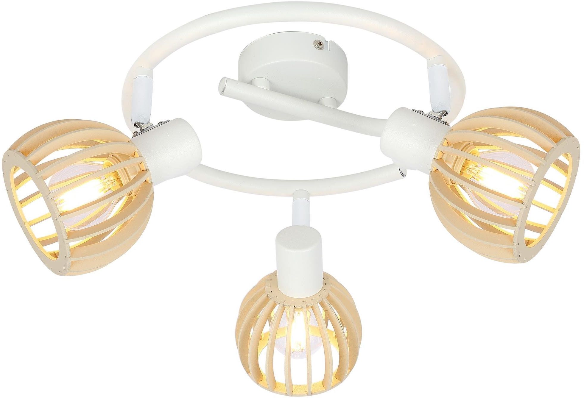 Candellux Atarri lampa podsufitowa 3x25W biały/drewno 98-68125