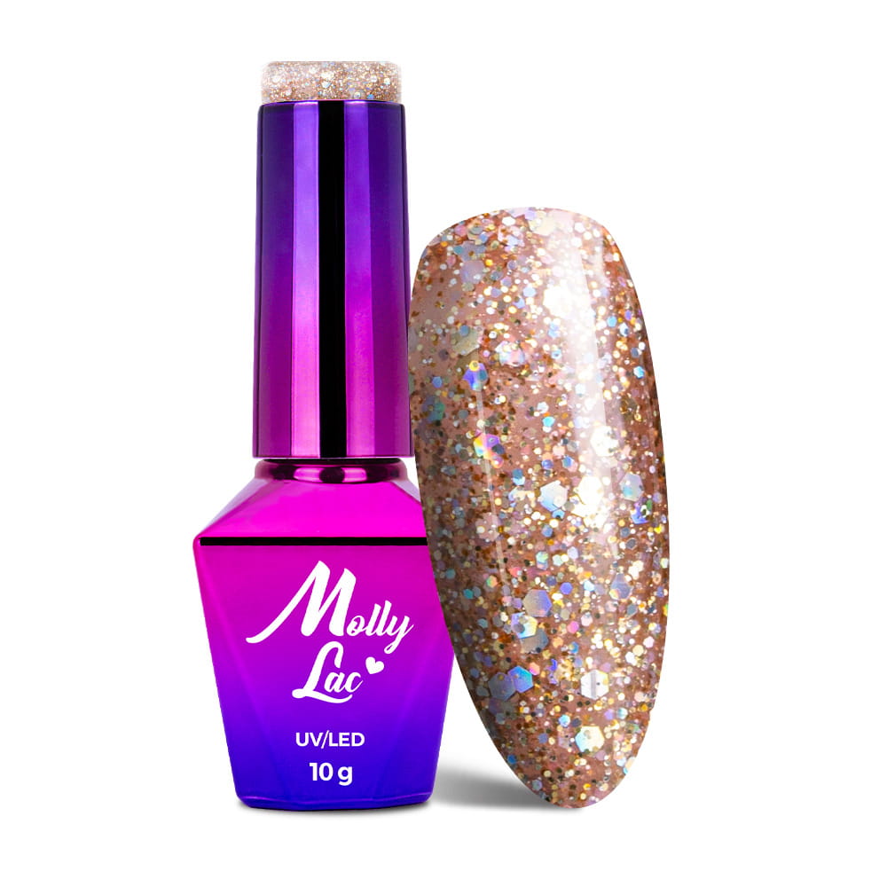 Lakier hybrydowy MollyLac Queens Of Life Rose Gold 10 g Nr 33