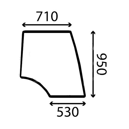 Szyba drzwi górna, prawa Valmet V31506000,31506000