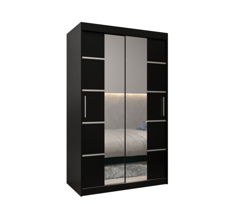 Szafa przesuwna Garderoba Abiks Verona 4 120 czarny + czarny 1 szt.