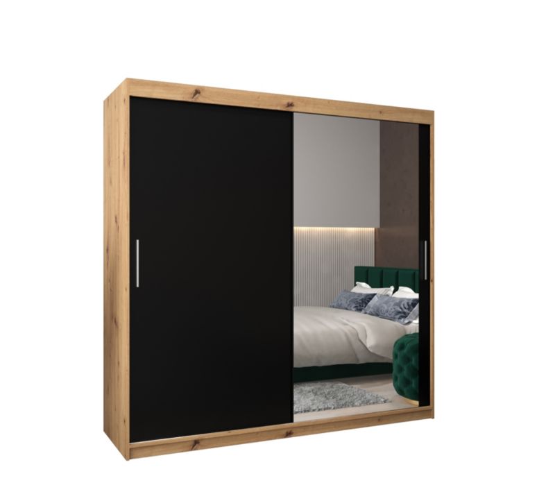 Szafa przesuwna Garderoba Abiks Tokyo 2 200 artisan + czarny 1 szt.
