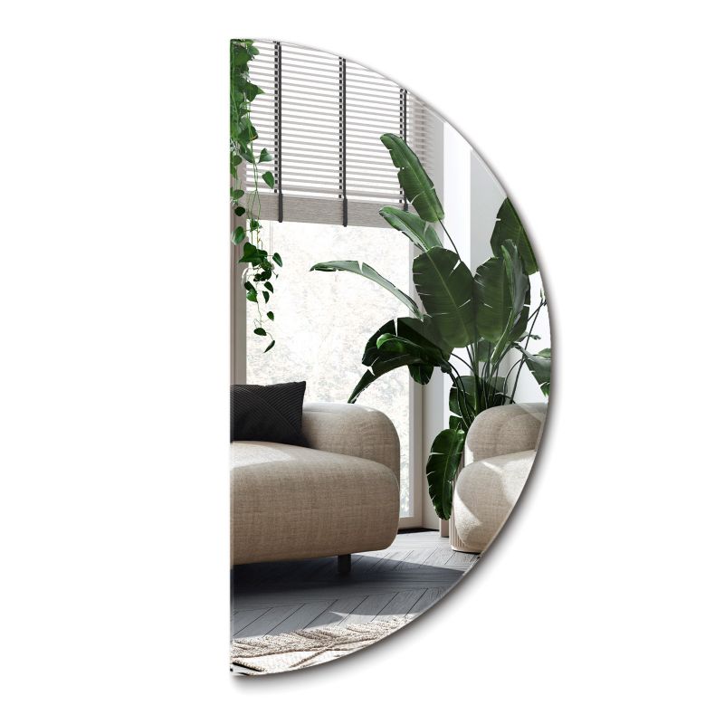 Nowoczesne Lustro Półokrągłe Wallfluent 45 x 90 cm Loft Ścienne 1 szt.