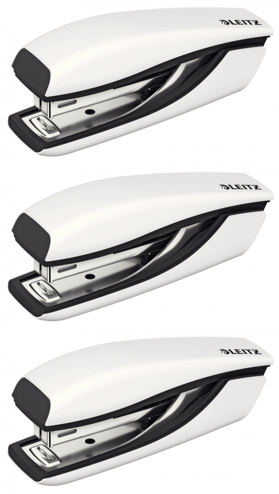 3x Zszywacz mini Leitz NeXXt Wow, do 10 kartek, biały perłowy