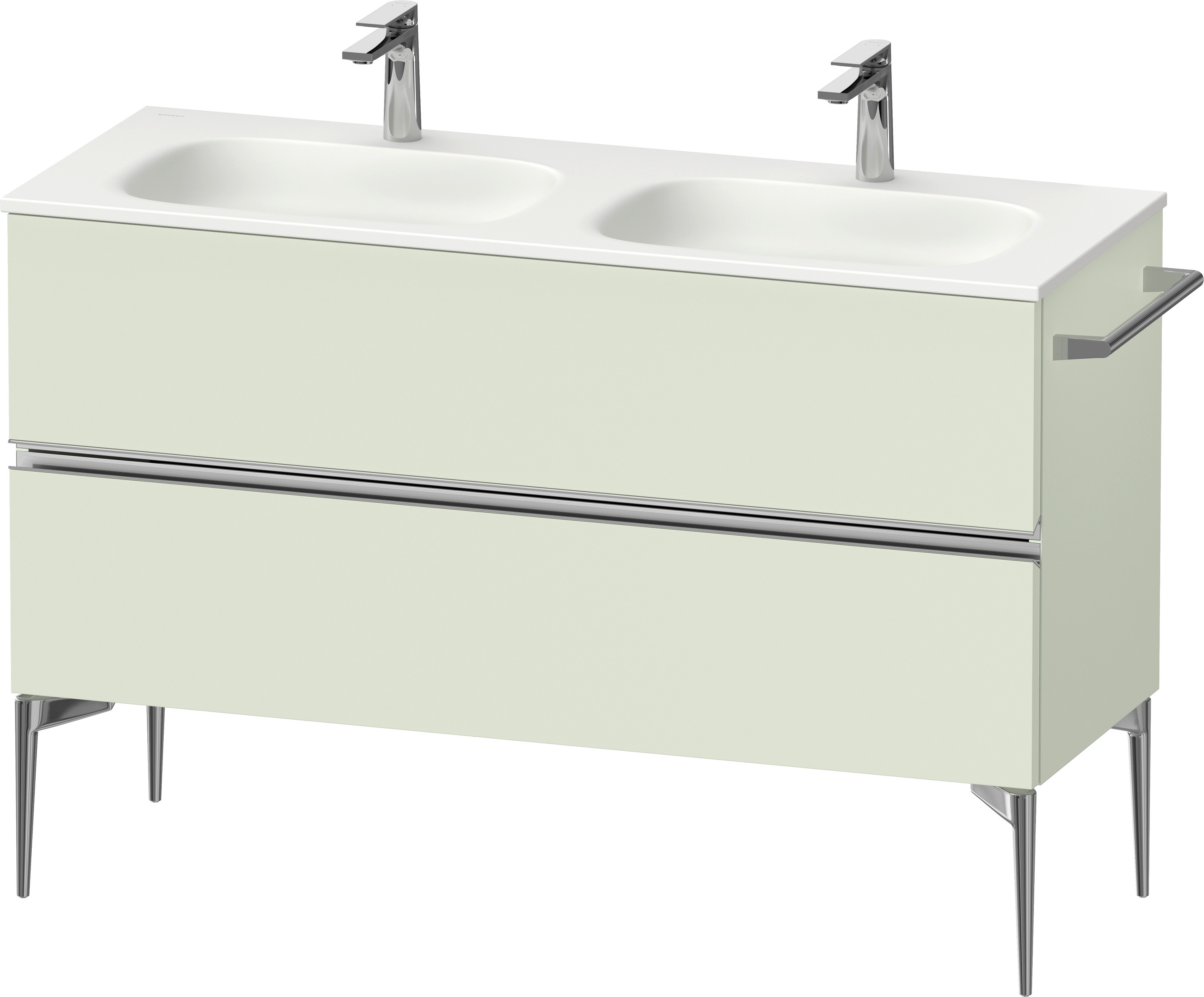 Duravit Sivida szafka 128x47,7x59,2 cm podumywalkowa wisząca zielona-chrom SV4654010HH0000