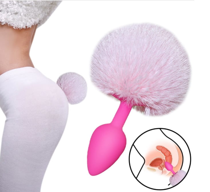 Silikonowy korek analny z pomponem