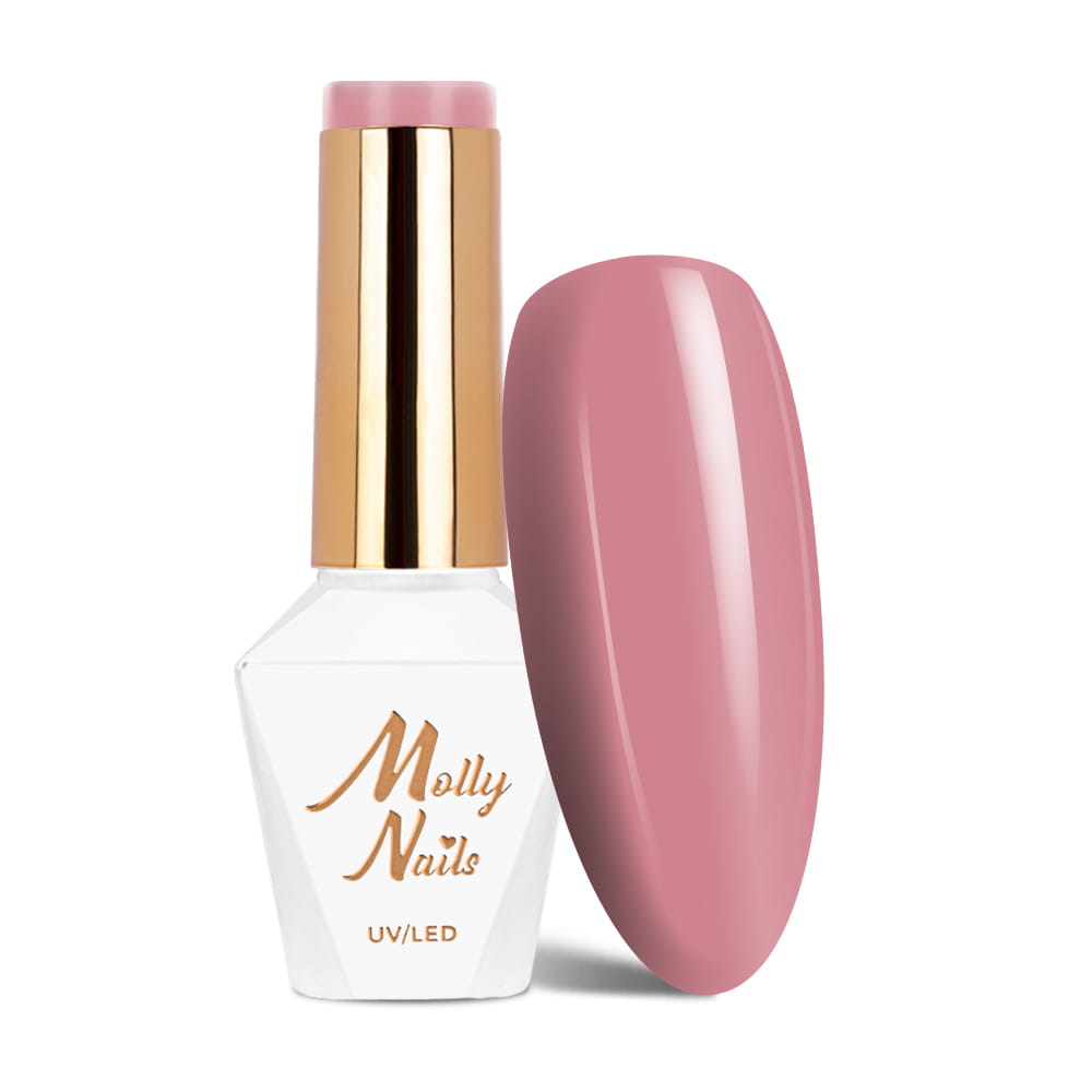 Lakier hybrydowy Molly Nails Glamour Women Powder Pink Dress HEMA/Di-HEMA Free 8g Nr 3