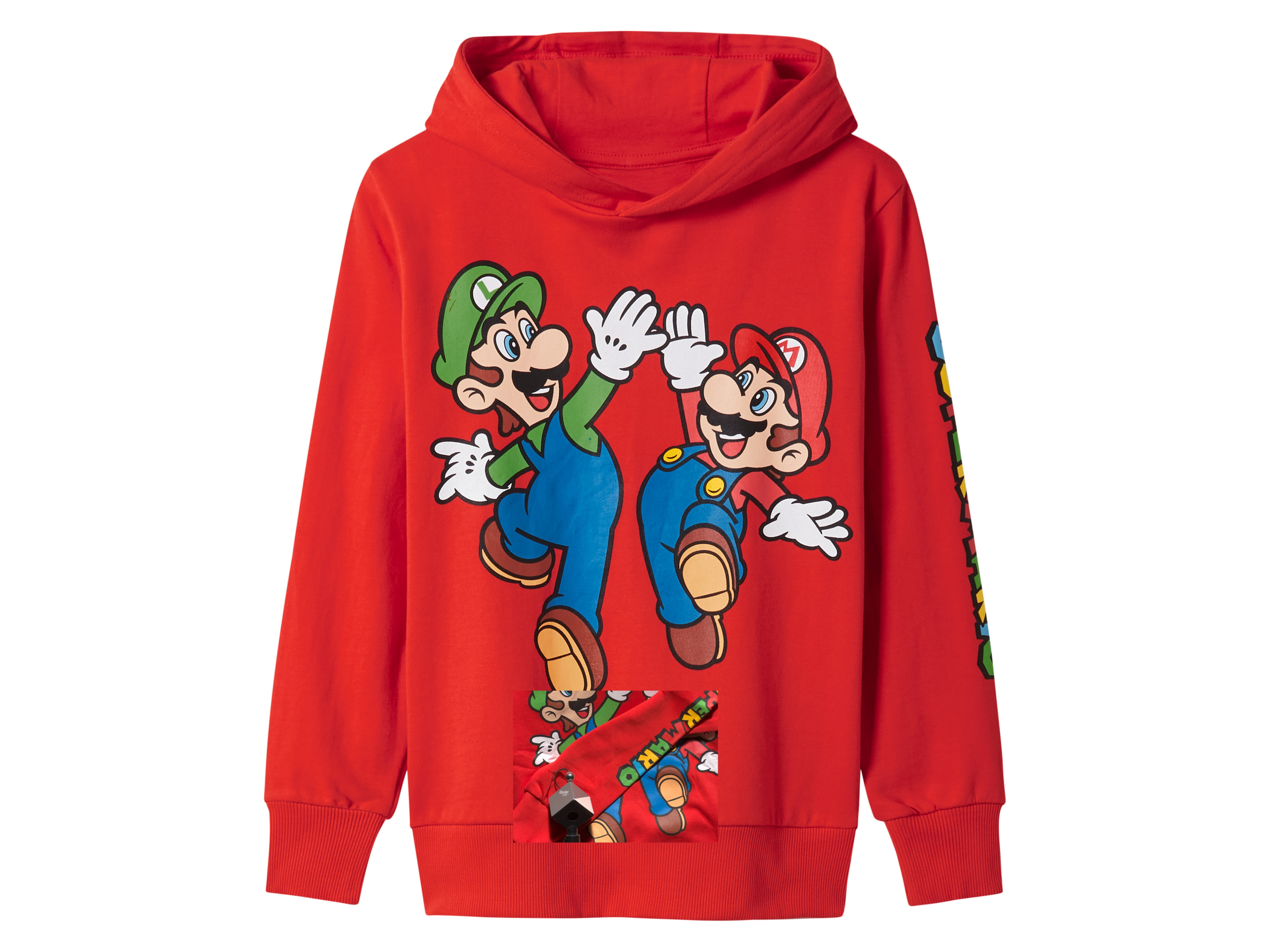 Bluza dresowa dziecięca Super Mario z bawełną Czerwony, 134/140