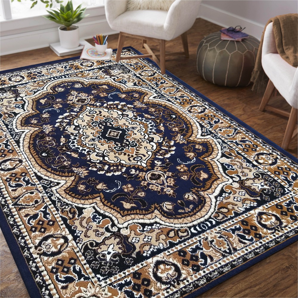 Dywan - 150 x 300 cm - Granatowy - Klasyczny - Dywanopol