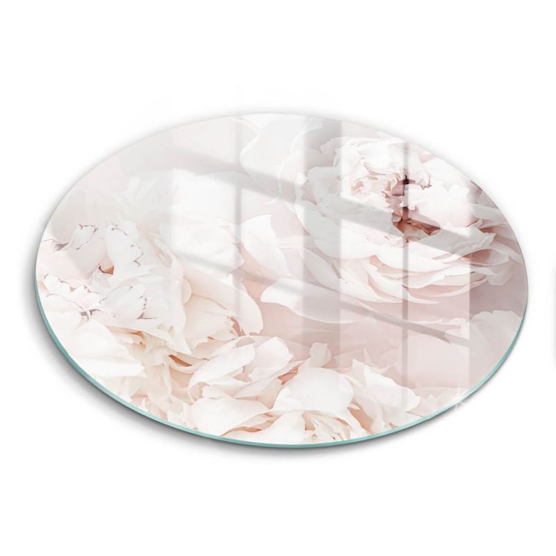 Okrągła szklana deska do krojenia Wallfluent fi30 cm Pastelowe piwonie 1 szt.