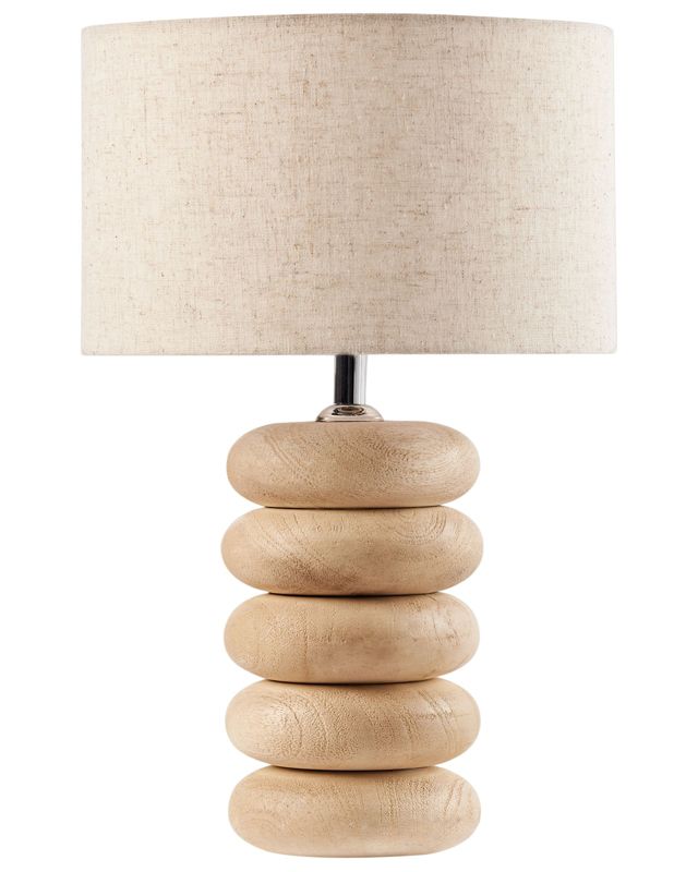 Lampa stołowa 41 cm Betwa Drewno mango Jasnobrązowy 1 szt.