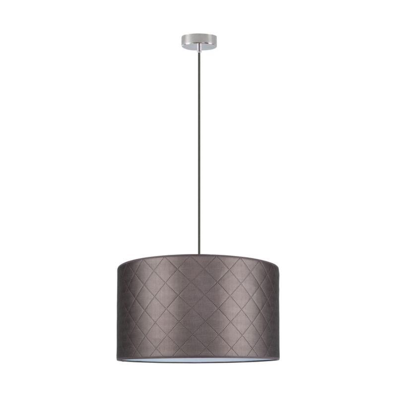 Lampa Wisząca SPOT Light 1xE27 Max.60W Subtelny Chrom z Brązową Tkaniną, Polski Producent, 1 szt.