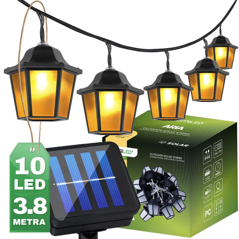 Girlanda Solarna Lumiled Ogrodowa 10x LED Latarenka 3.8m 3000K 1 szt.
