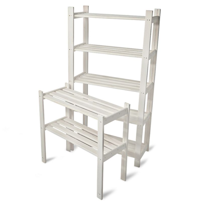Regał Magazynowy Hurtownia-Mebli Półek 7 Regał Sosnowy 5 Półek i Nadstawka 2 Półki 63cm Sosnowy Bielony Sosnowy Bielony 63