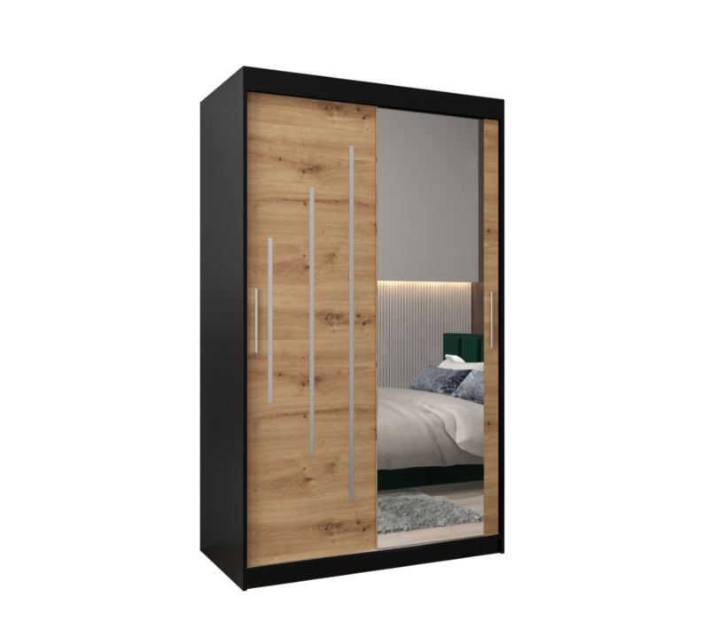 Szafa przesuwna Garderoba Abiks YORK 2 120 czarny/artisan 1 szt.