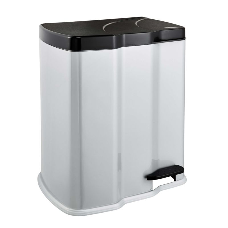 Kosz na śmieci z pedałem dwukomorowy KEEEPER 7l+15l Light silver 1 szt.