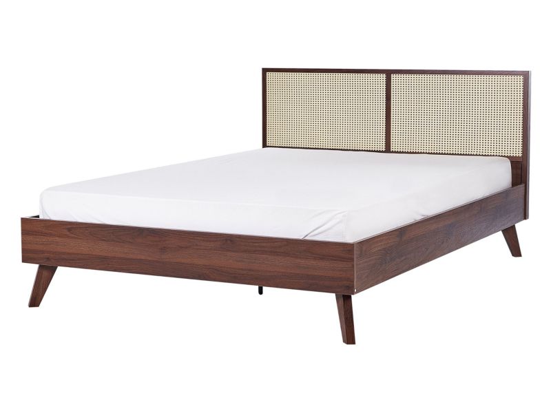 Łóżko Rattan Monpazier 140 x 200 cm Ciemnobrązowy 1 szt.
