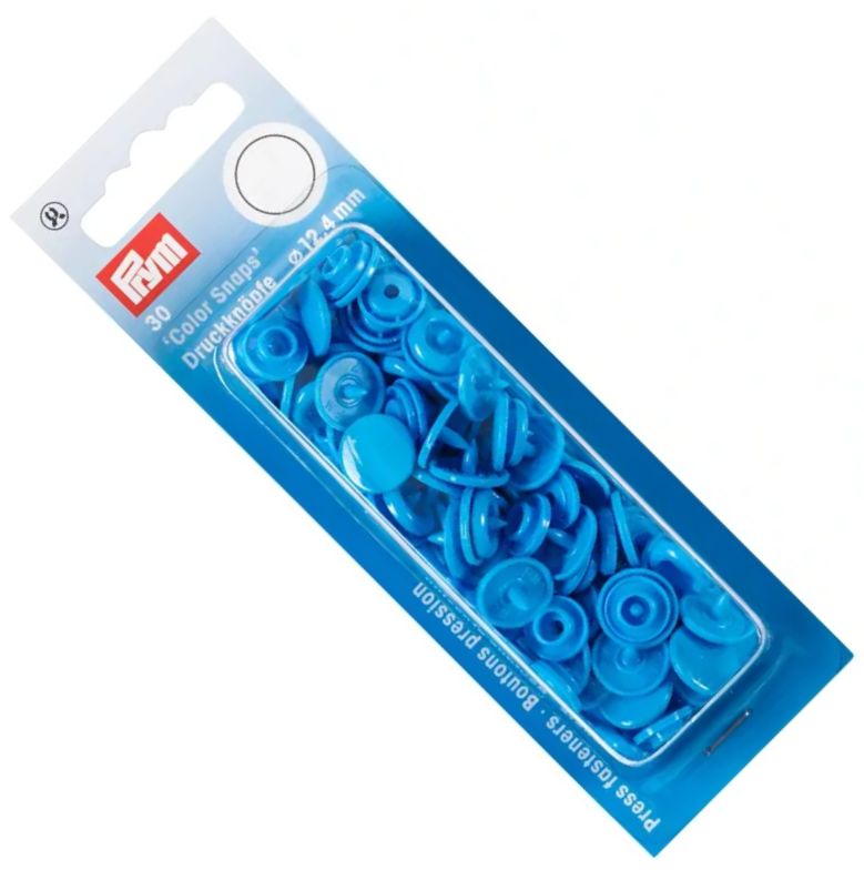napy plastikowe COLOR SNAPS fi 12,4mm PRYM 393108 niebieskie .