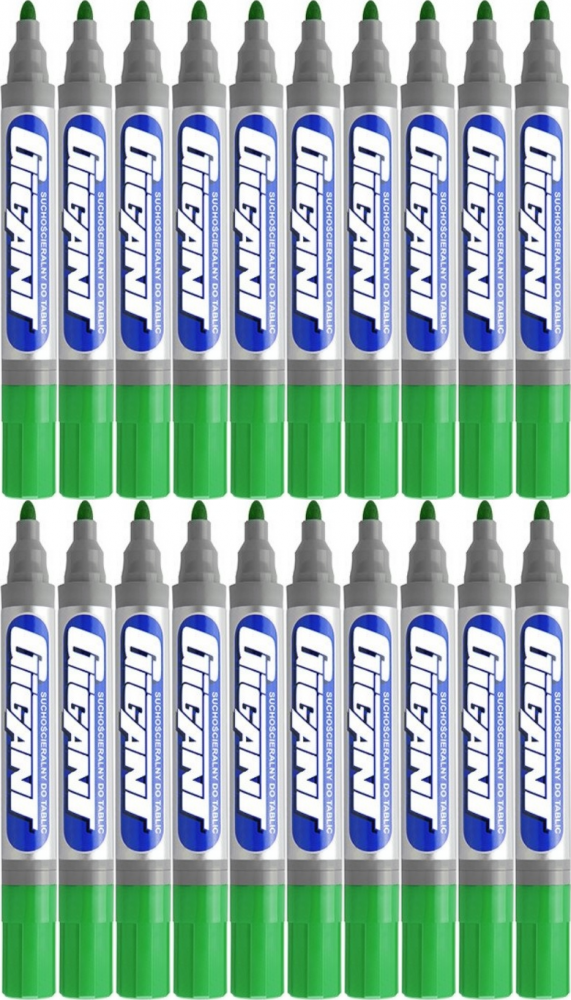 20x Marker suchościeralny Kamet, Gigant, okrągła, 3mm, zielony
