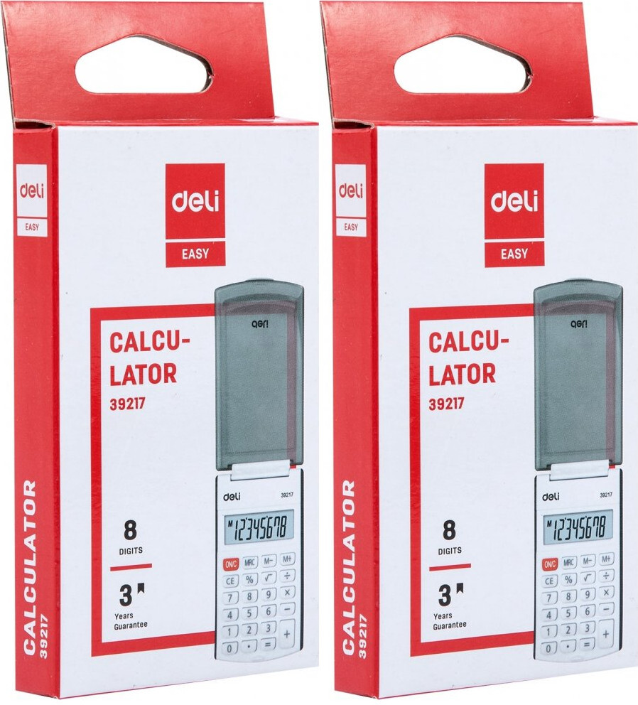 2x Kalkulator kieszonkowy Deli E39217, 8 cyfr, niebieski