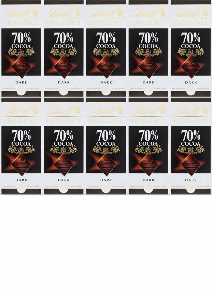 10x Czekolada gorzka Lindt Excellence, 70% cocoa, 100g