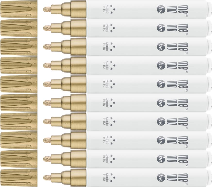 10x Marker olejowy MemoBe MM301, okrągła, 2-4mm, złoty