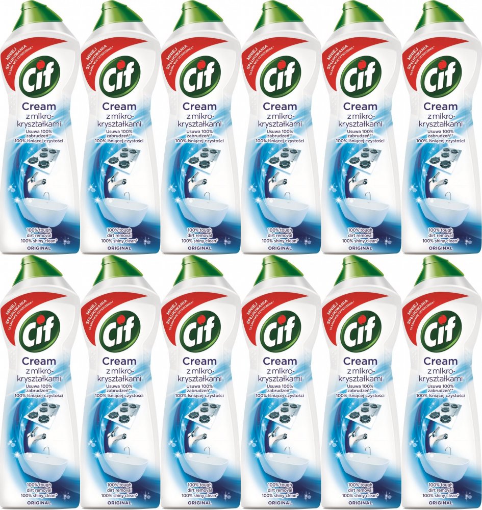 12x Mleczko z mikrokryształkami Cif Cream Original, 540g