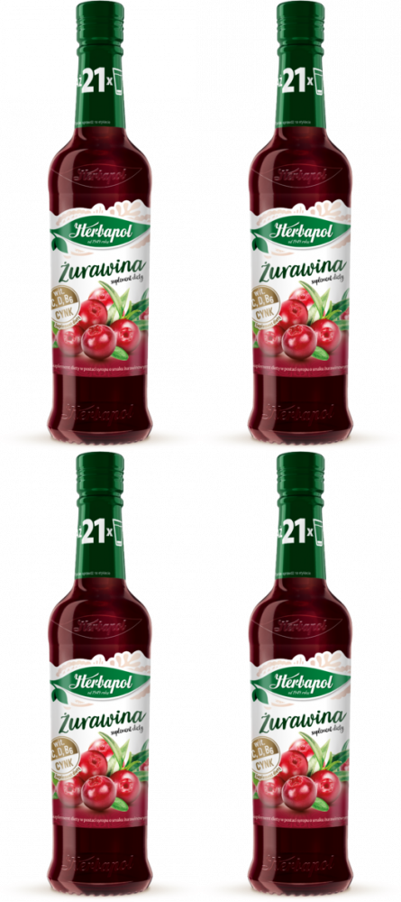 4x Syrop Herbapol Owocowa Spiżarnia, żurawina, 420ml