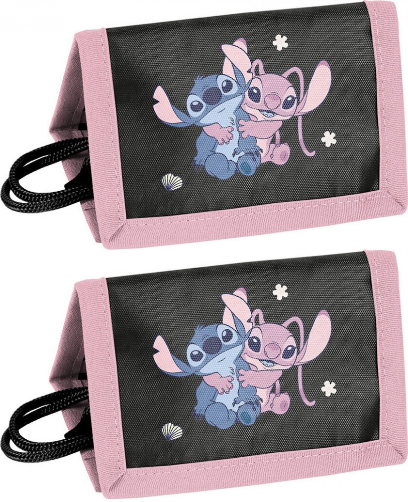 2x Portfel Paso Disney Stitch, 12x8.5x1cm, czarny