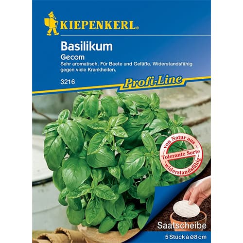 1 szt, Basilikum Gecom (Saatscheiben) - Samen: Ilość w opakowaniu: 1 Stück