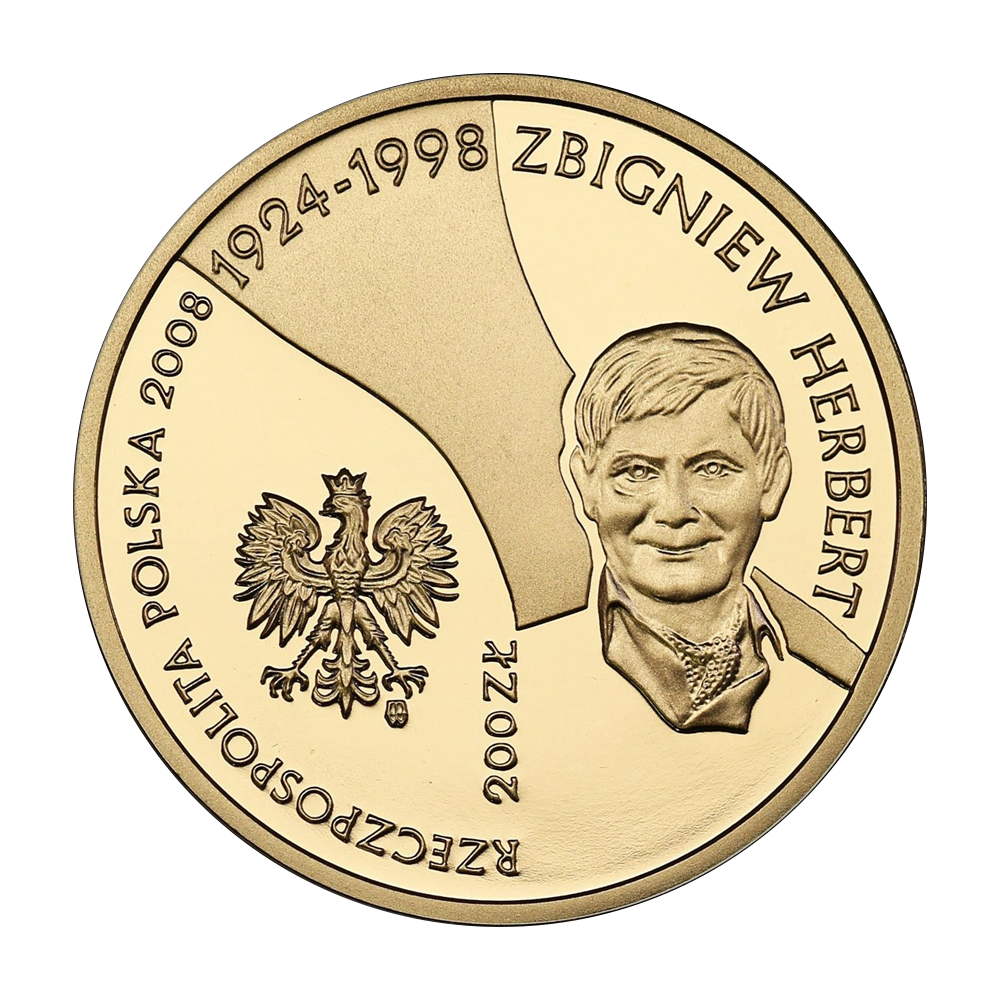 Złota moneta 200 zł Zbigniew Herbert (1924-1998) 2008 - wysyłka 24 h!