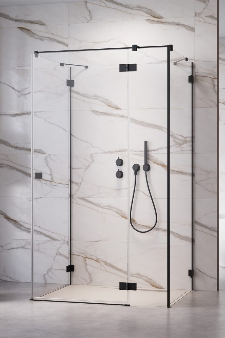 Radaway Essenza Pro Black KDJ+S drzwi prysznicowe 100 cm prawe czarny mat/szkło przezroczyste 10097310-54-01R