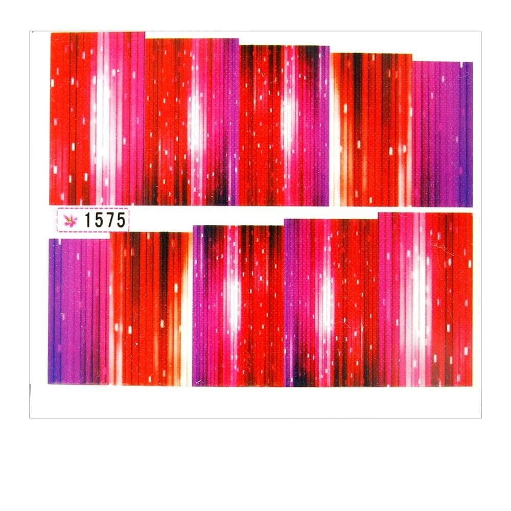 Naklejki wodne do paznokci arkusz 6,5 x 5,5 cm na 10 palców Nr 1575