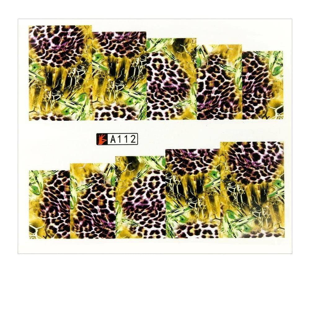 Naklejki wodne do paznokci arkusz 6,5 x 5,5 cm na 10 palców a Nr 112