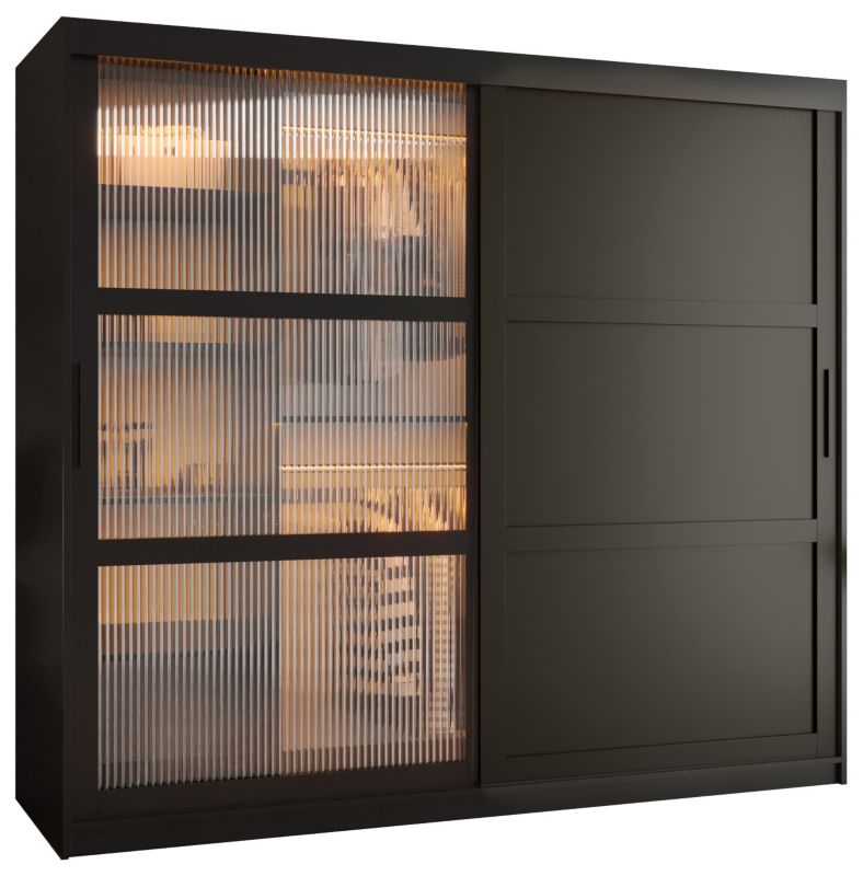 Szafa przesuwna Garderoba Abiks FLUTES 3 200 czarny 1 szt.