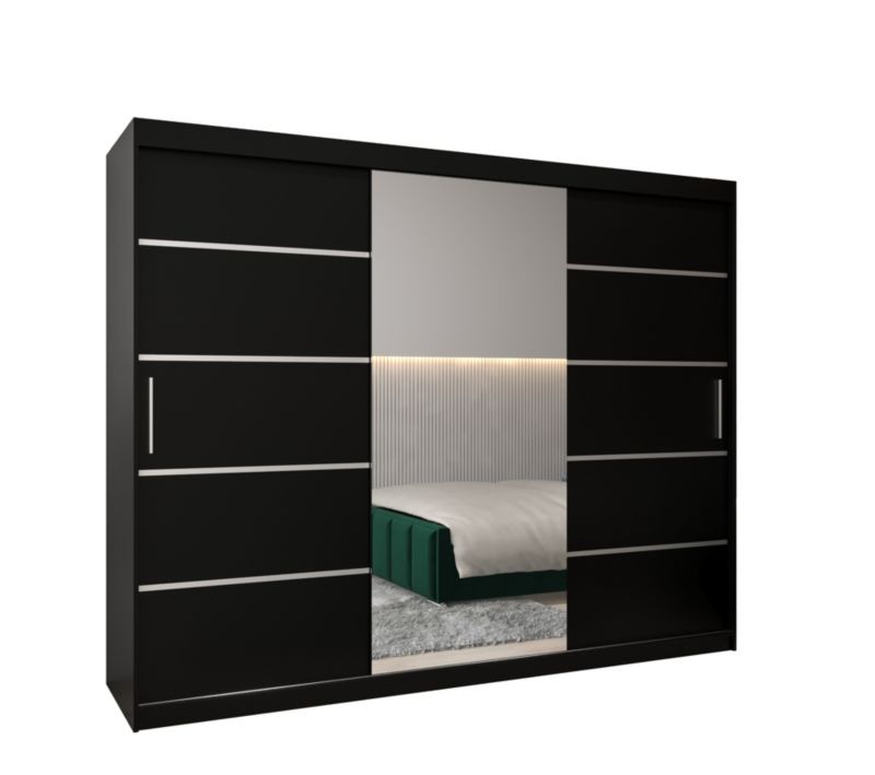 Szafa przesuwna Garderoba Abiks Verona 2 250 czarny + czarny 1 szt.