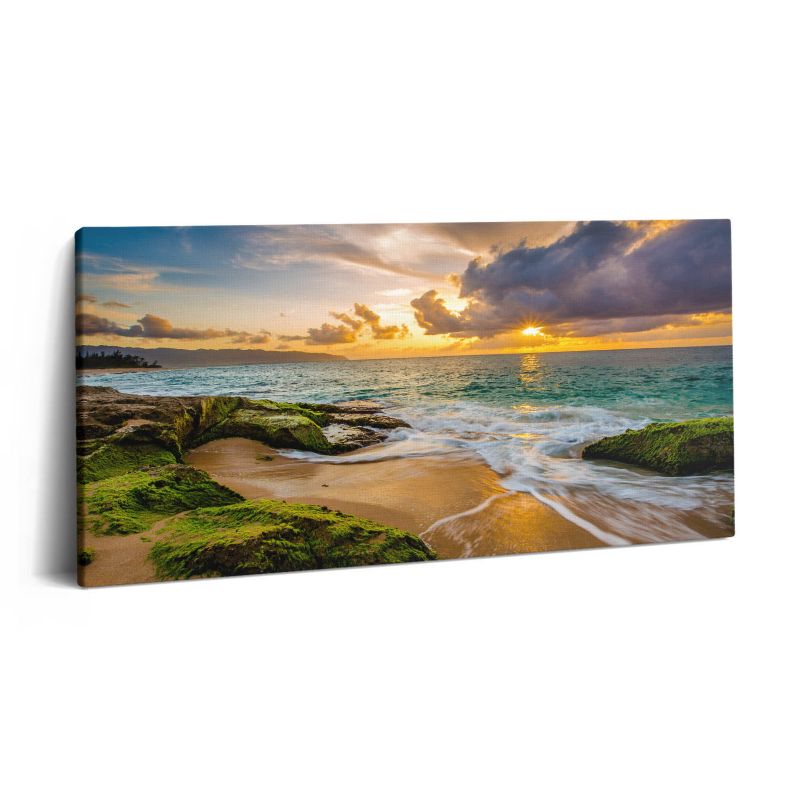 Obraz na płótnie Wallfluent 140x70 cm Brzeg plaży o zachodzie słońca 1 szt.