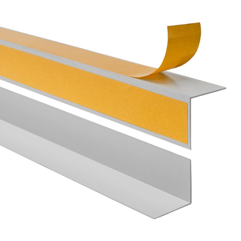 Kątownik twardy PCV 50x20mm, QUEST samoprzylepny, klejony po zewnętrznej stronie, ozdobny profil L kątowy, KTZ, szary, 2m