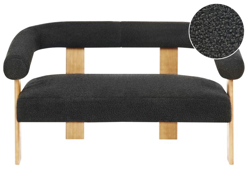 Sofa Ilbro Boucle Czarny dla 2 osób 1 szt.