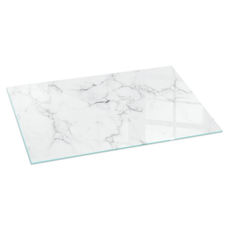 Szklana Podkładka Pod Kominek Prostokąt Wallfluent 140x70 cm Marmur z żyłami 1 szt.