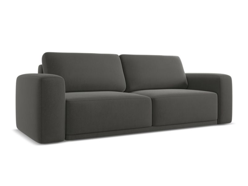 Kanapa 3-osobowa z funkcją spania Makamii Kaila z tkaniny welwetowej 242x100 cm stalowy 1 szt.