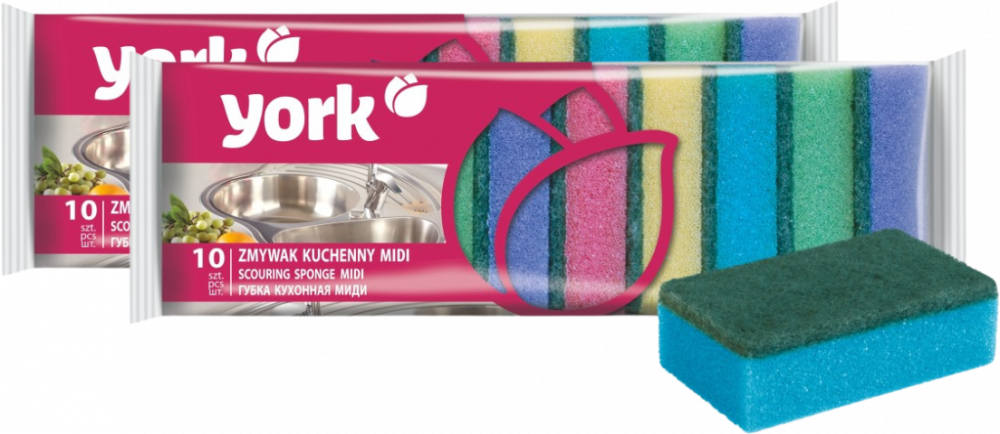 2x Zmywak kuchenny Midi York Prestige, 8x5x2.5cm, 10 sztuk, mix kolorów