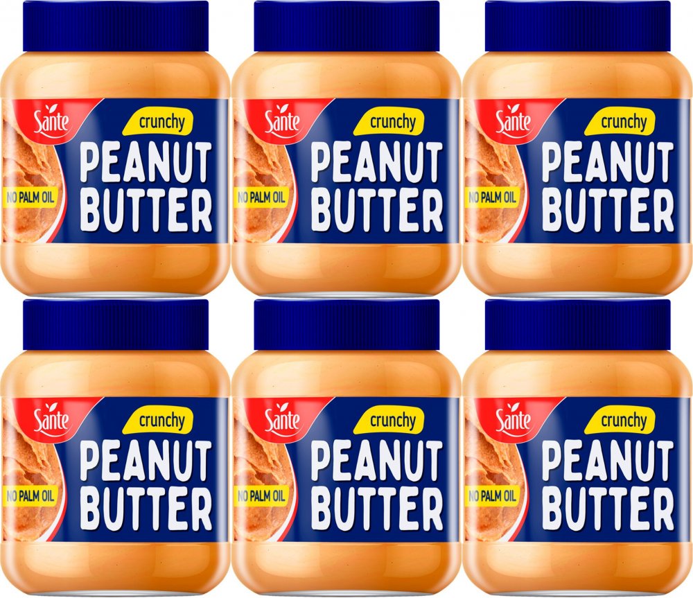6x Masło orzechowe Sante Peanut Butter Crunchy, 350g