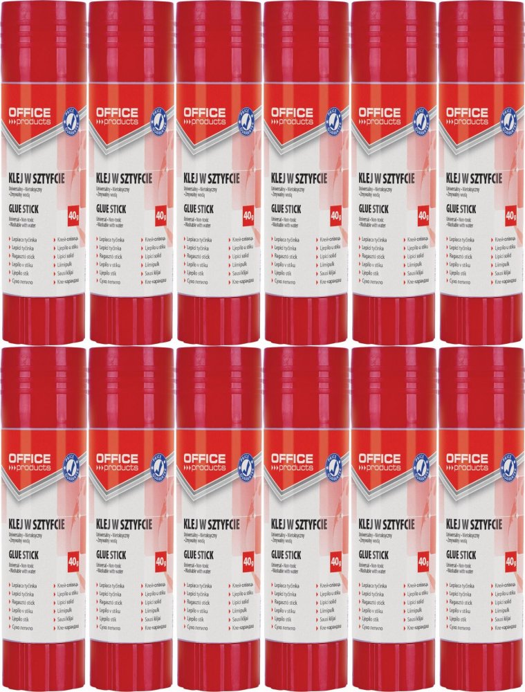 12x Klej biurowy Office Products, w sztyfcie, 40g