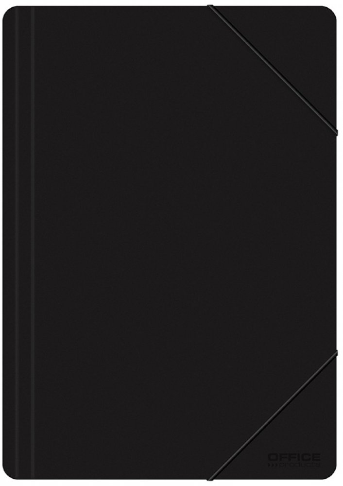 Teczka plastikowa z gumką Office Products, A4, 3-skrzydłowa, 500μm, czarny