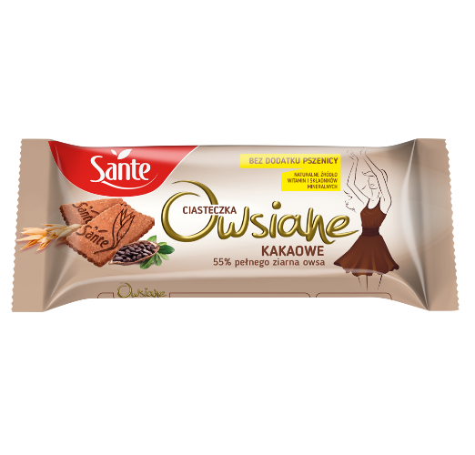 Ciasteczka owsiane Sante, kakaowy, 150g