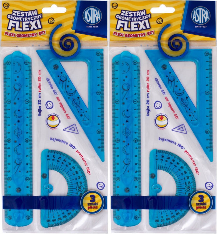 2x Zestaw geometryczny Astra Flexi, 3 elementy, mix kolorów