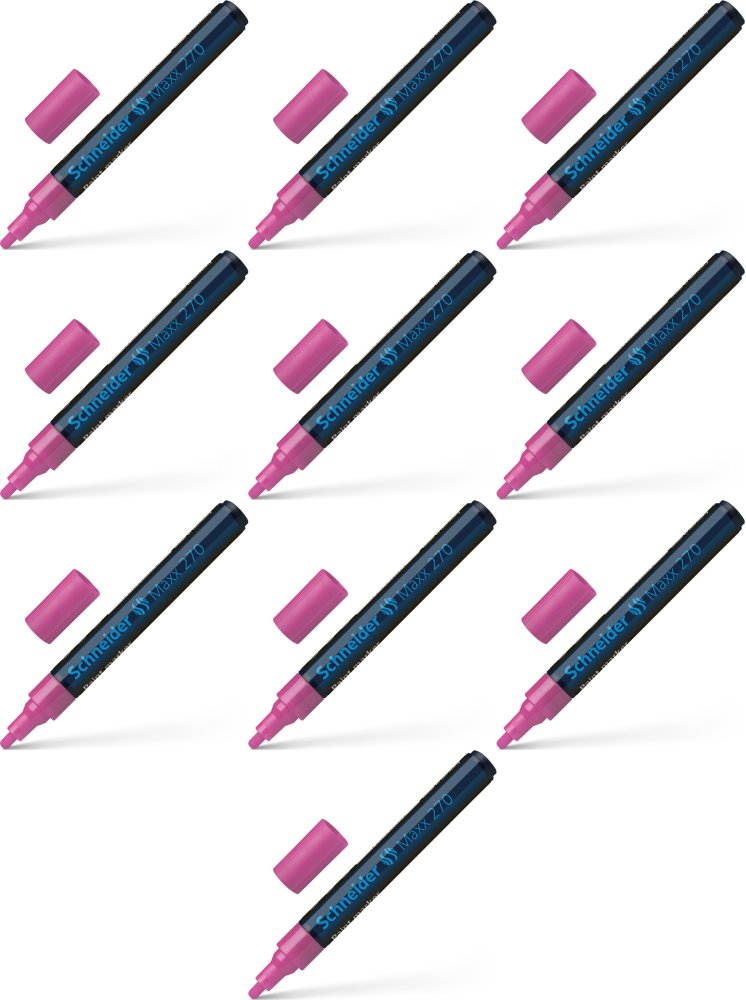 10x Marker olejowy Schneider, Maxx 270, okrągła, 1-3 mm, różowy