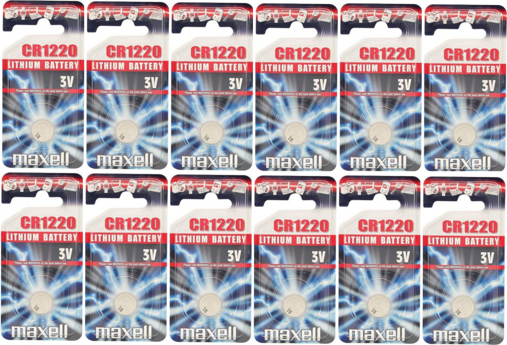 12x bateria Maxell, CR1220, 11238200, 3V, 1 sztuka