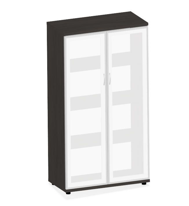 HEBE TS415 regał z witryną 80,2x40x148,8h (Kolor korpusu: Dąb Ciemny)